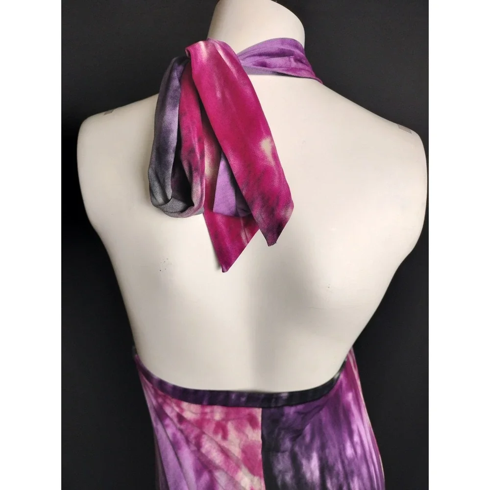 donutz inc dress small tie dye open back party dance club bodycon stretch USA